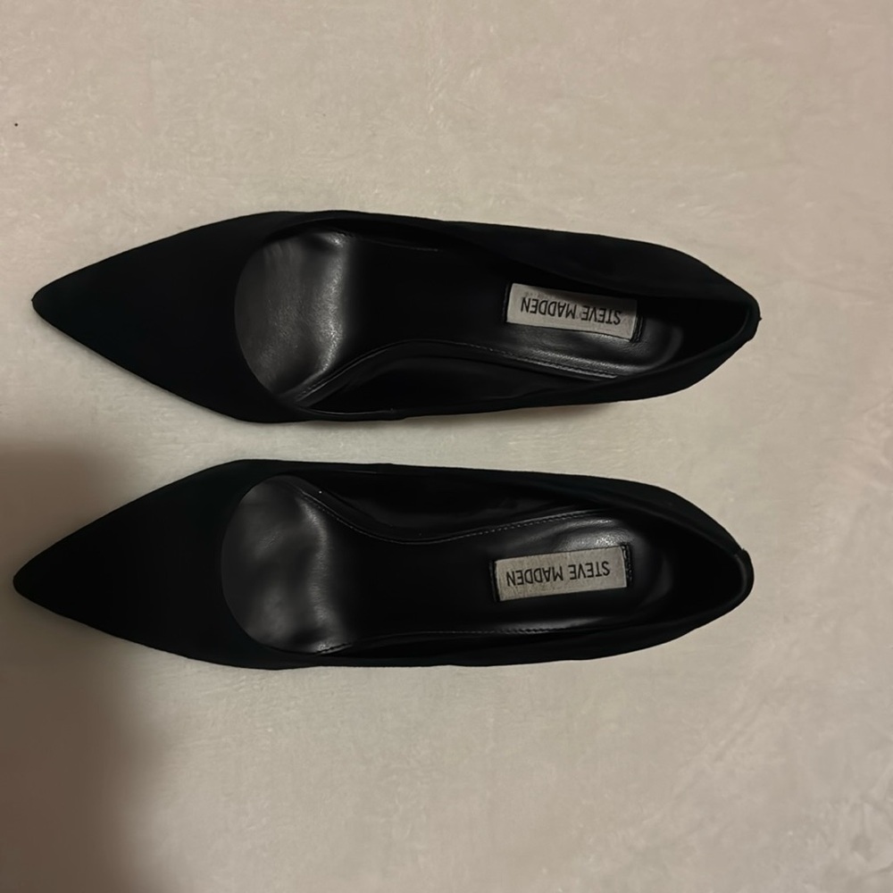Black Suede Steve Madden Heel